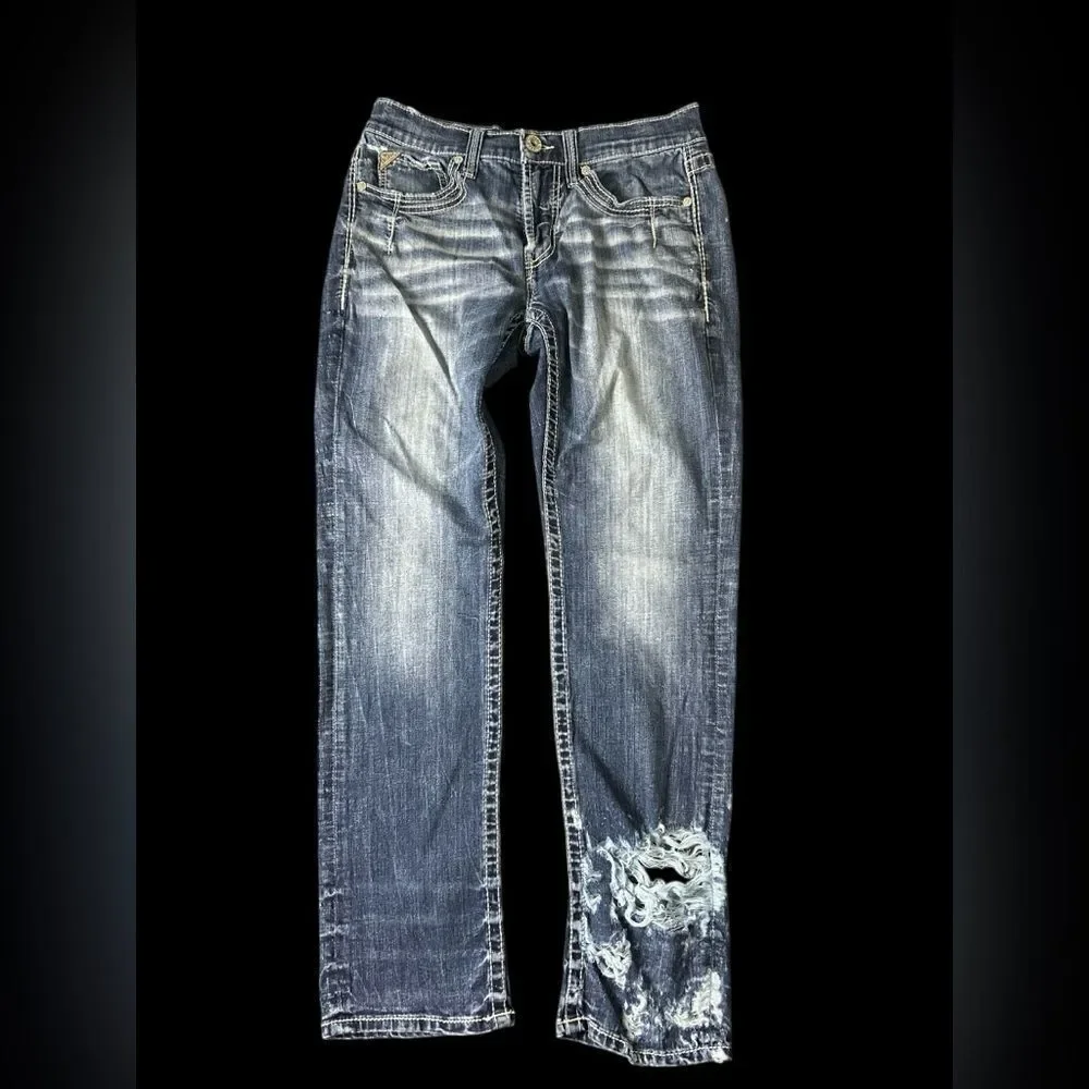 Salvage Men's Mayhem Distressed Straight Jeans size 30R